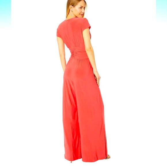 Vince Camuto - Jersey twist-front jumpsuit - large coral - Picture 3 of 8